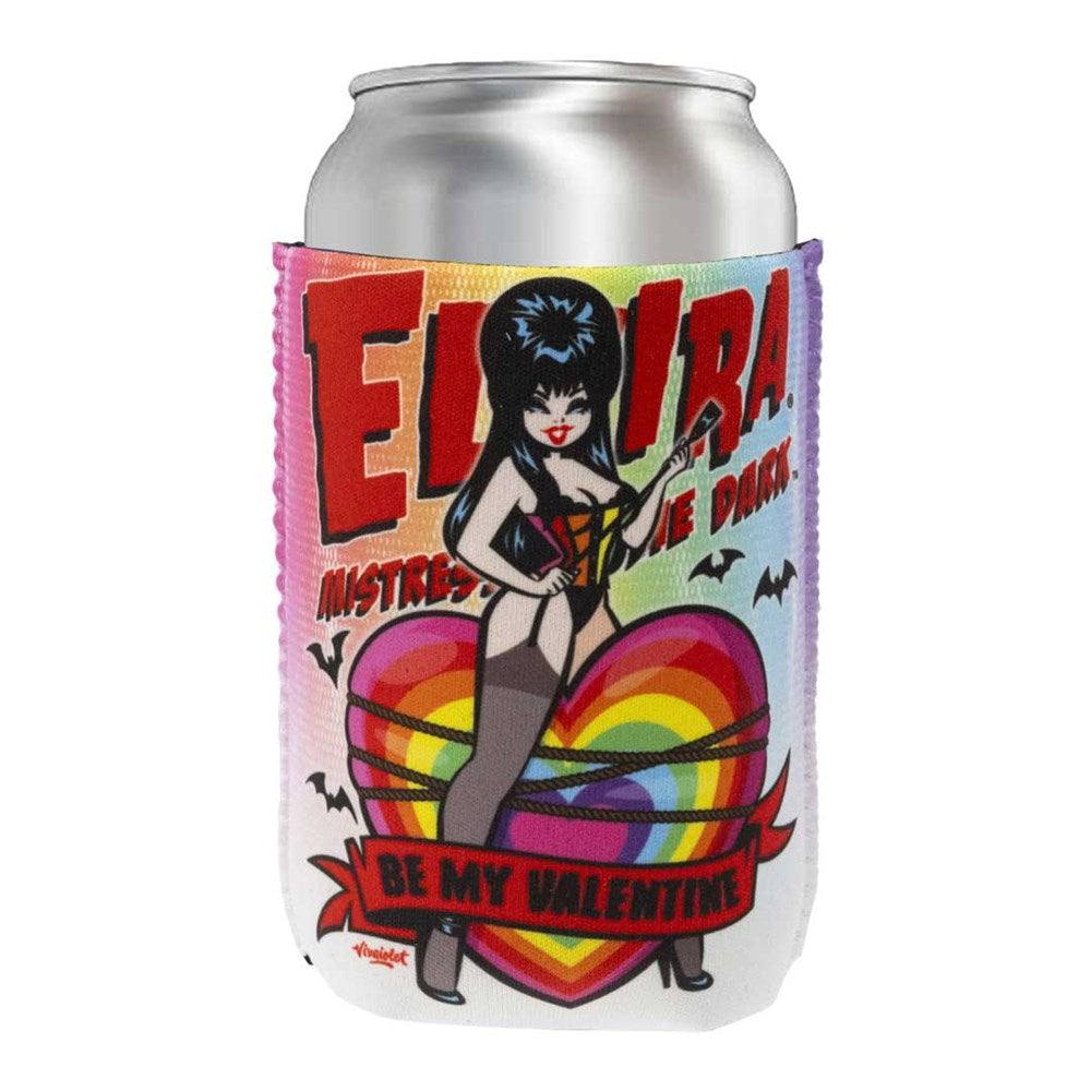 Elvira Be My Valentine Rainbow 12oz Can Cooler