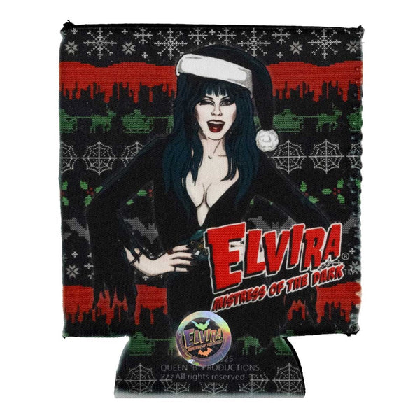 Elvira Wink Xmas Sweater 12 oz Can Cooler