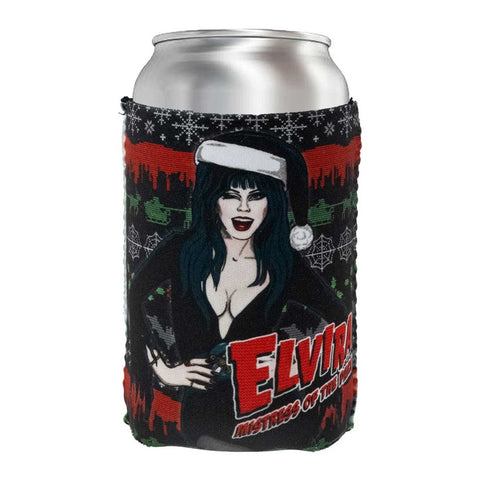 Elvira Wink Xmas Sweater 12 oz Can Cooler