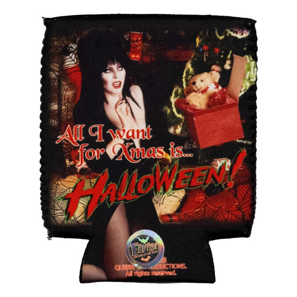 Elvira All I Want Xmas Halloween 12 oz Can Cooler