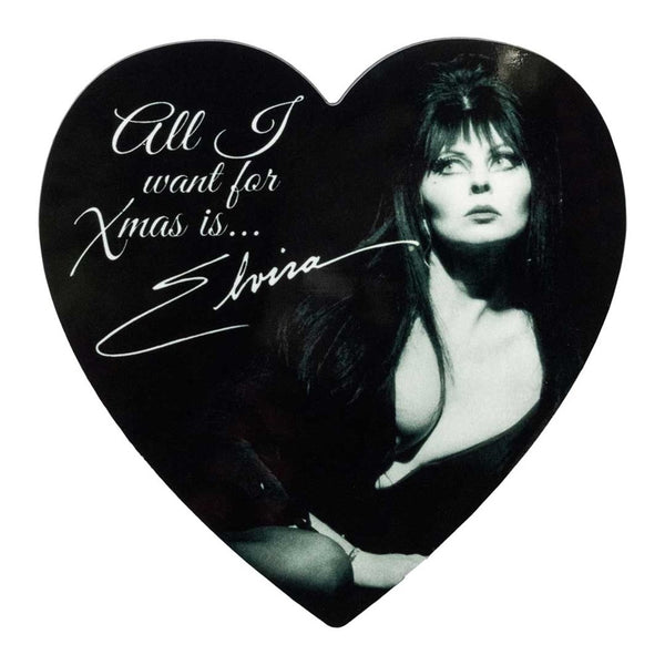 Elvira All I Want Xmas Elvira Heart Coaster