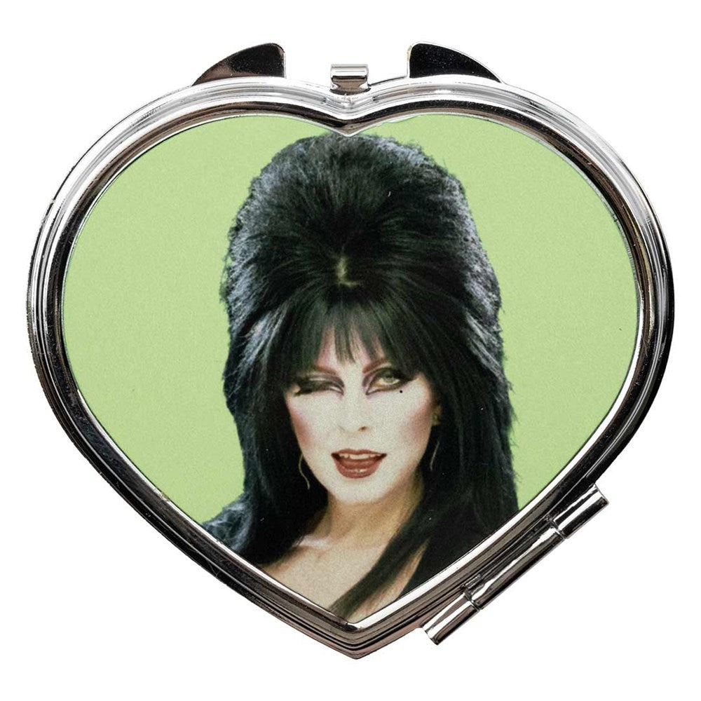 Elvira Heart Green Wink Heart Compact Mirror