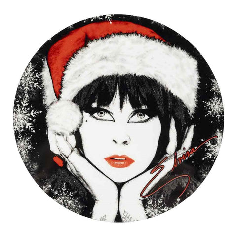 Elvira Santa Face Signature Round Coaster