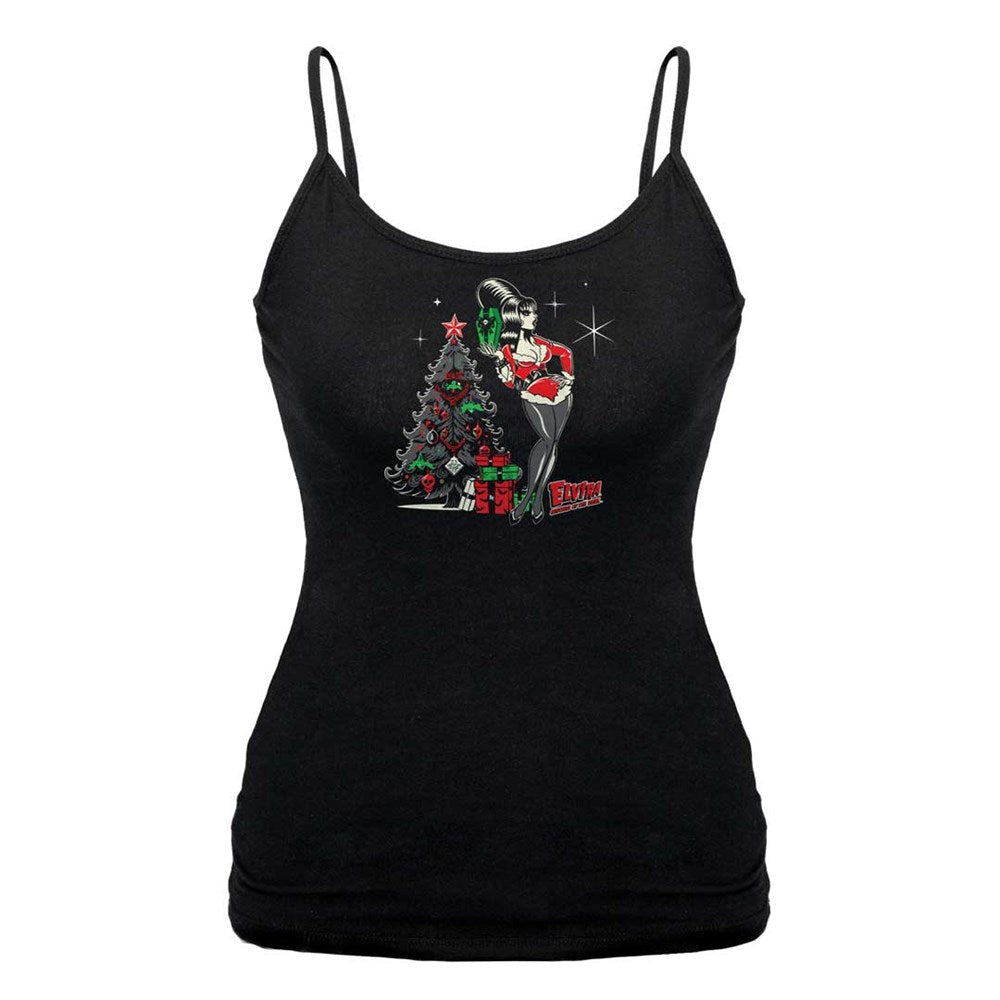 Elvira Retro Xmas Tree Cami Top