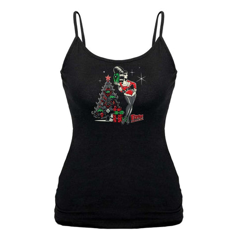 Elvira Retro Xmas Tree Cami Top