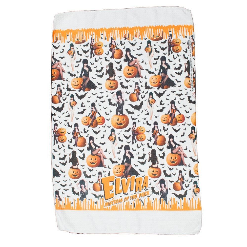 Elvira Harvest Bats Repeat Dish Towel