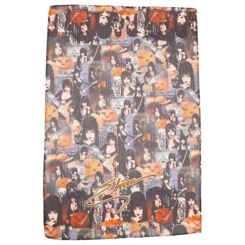 Elvira Halloween Photo Repeat Dish Towel