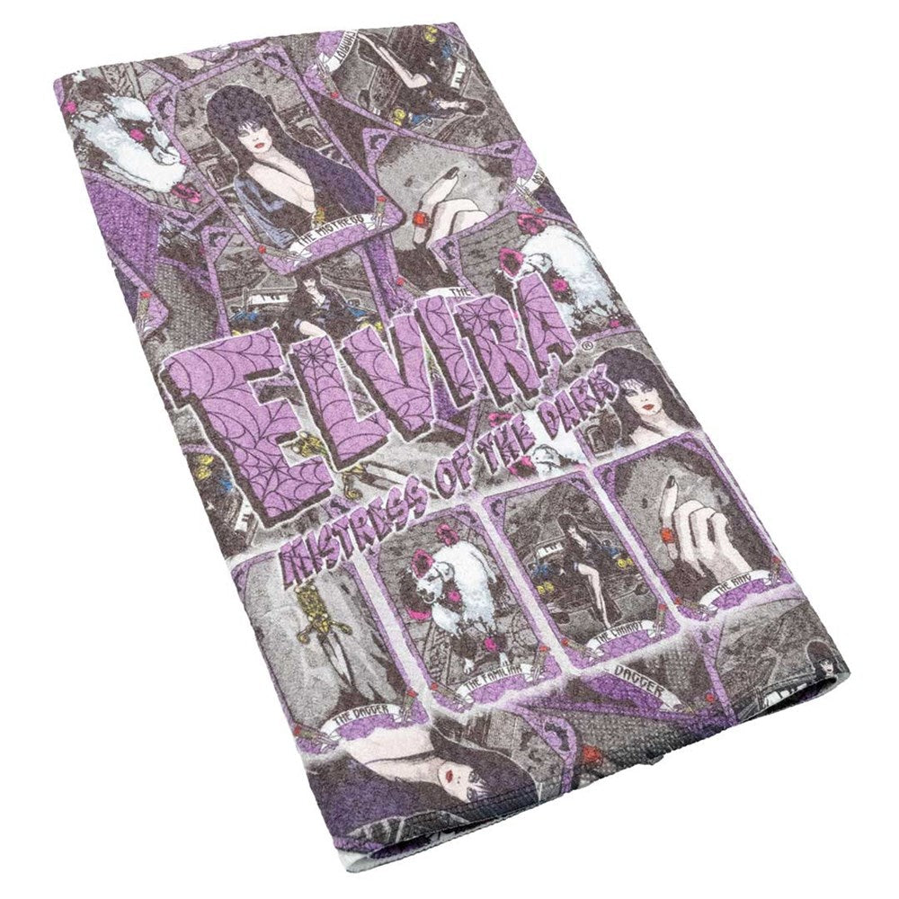 Elvira Tarot Card Repeat Dish Towel