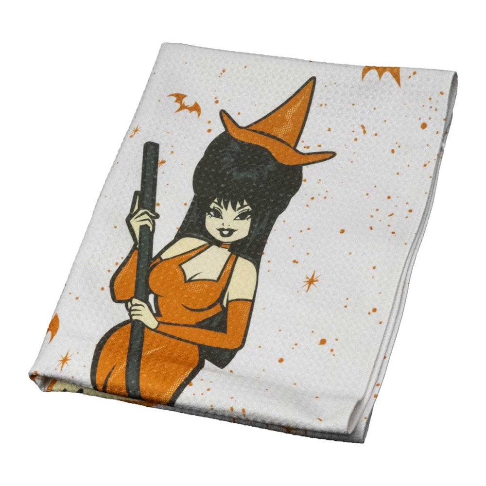 Elvira Vintage Witch Cauldron Dish Towel