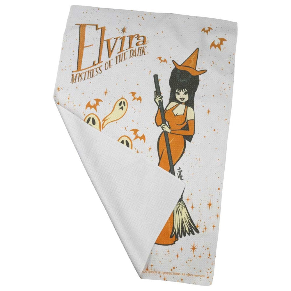 Elvira Vintage Witch Cauldron Dish Towel