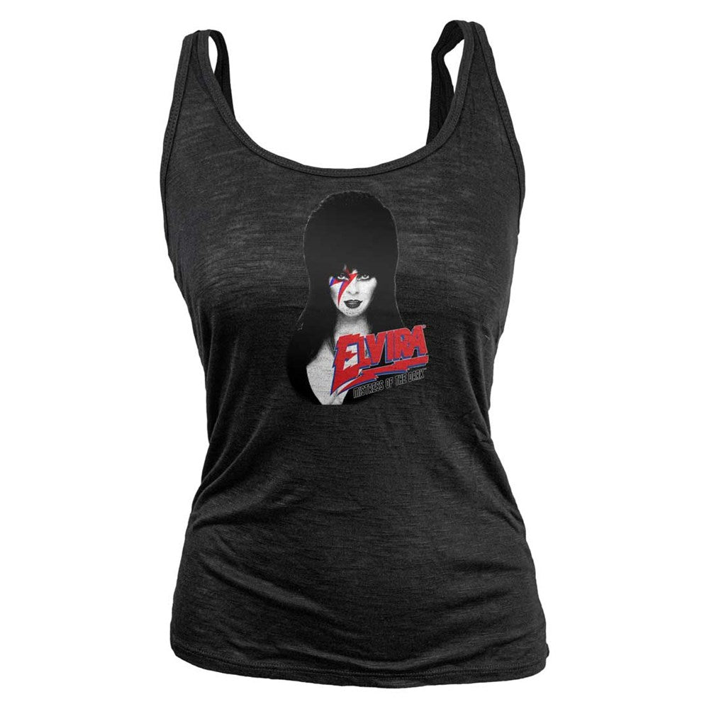 Elvira Bowie Bolt Burnout Black Tank