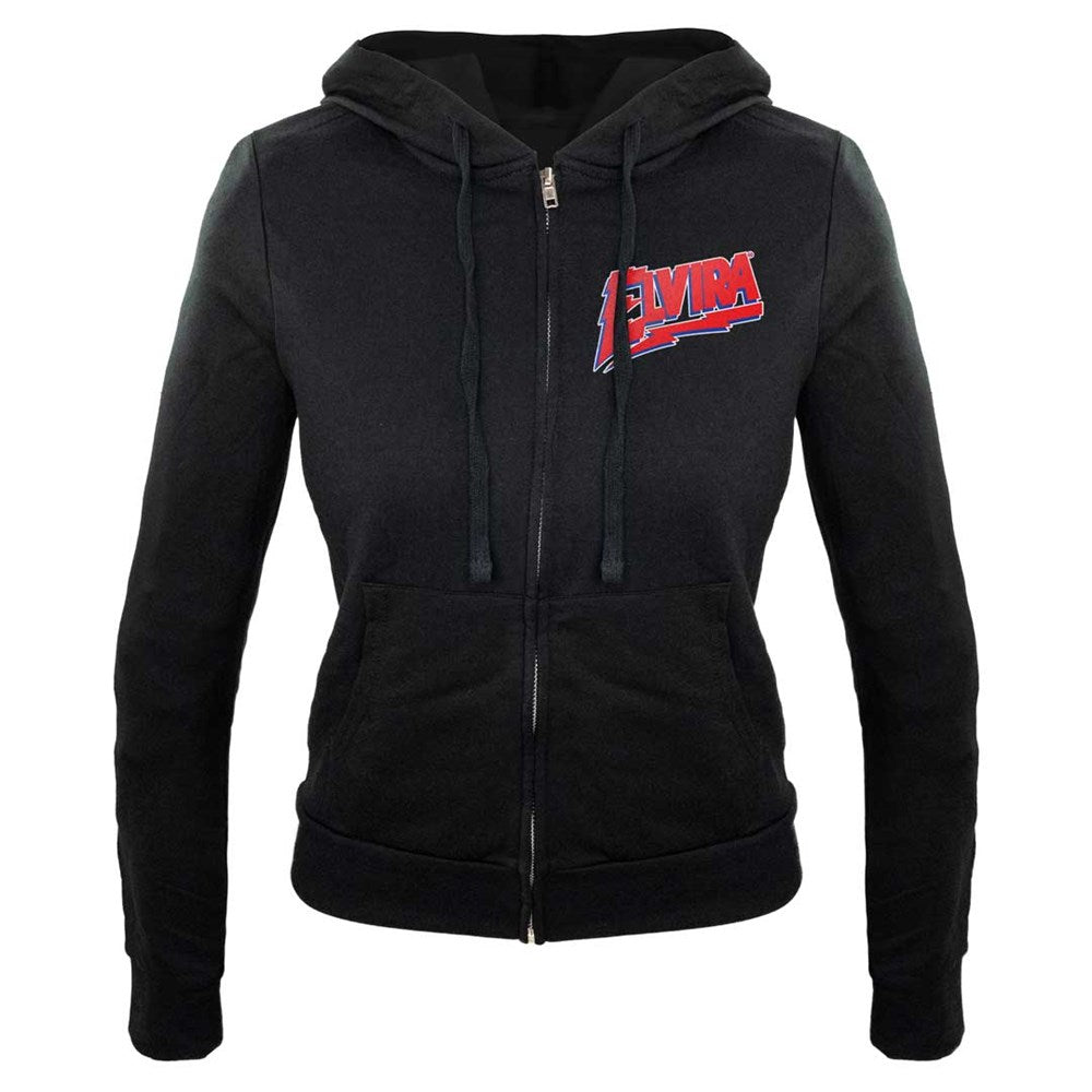 Elvira Bowie Bolt Womens Zip Up Hoodie