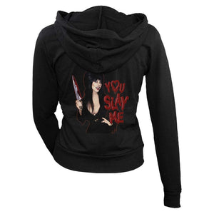 Elvira Slay Me Womens Zip Up Hoodie