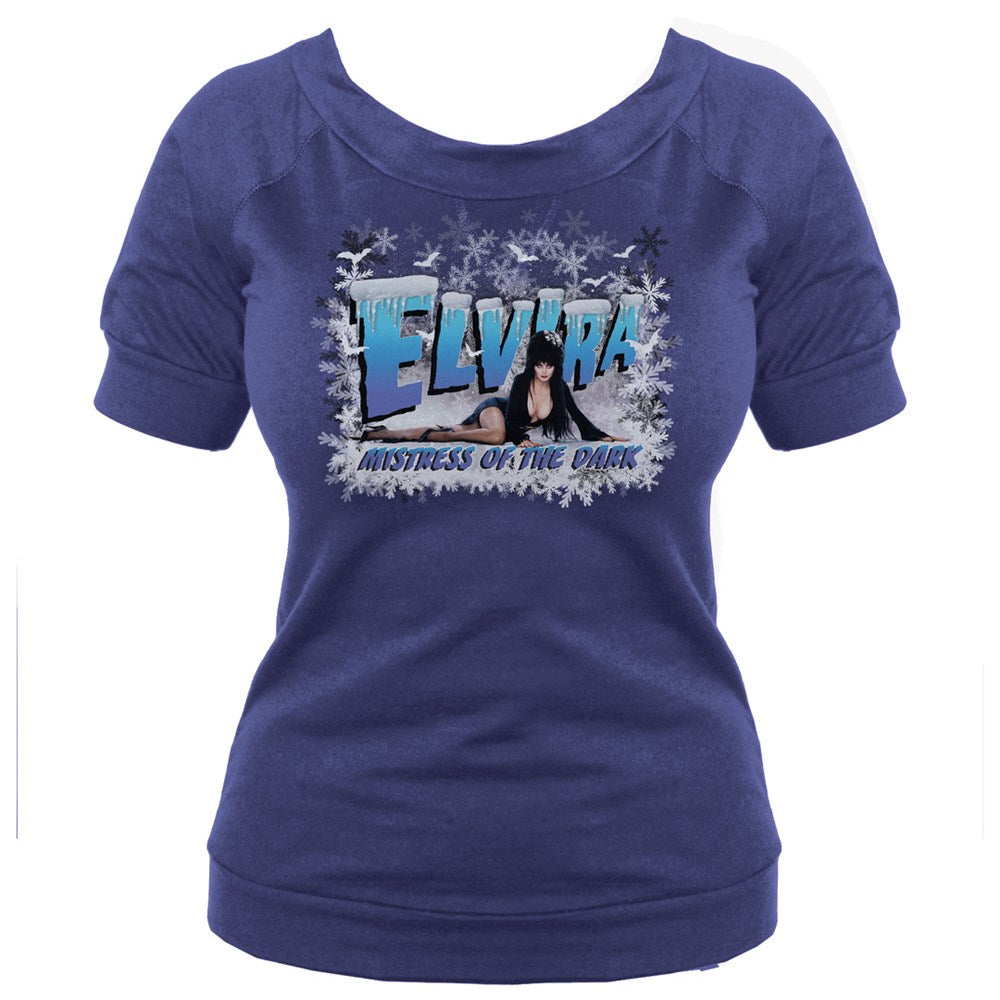 Elvira In Snow Blue Shoulder Top