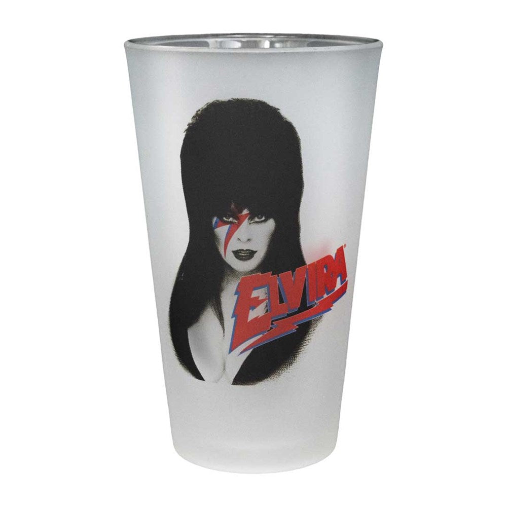 Elvira Bowie Bolt Frosted Pint Glass