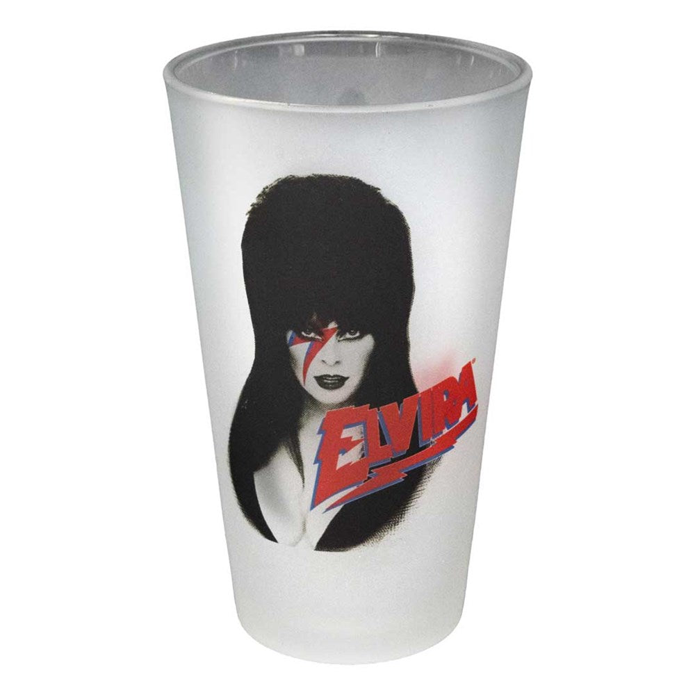Elvira Bowie Bolt Frosted Pint Glass
