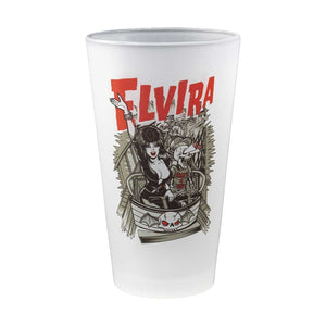 Elvira Crazy 4 You Coaster Frosted Pint Glass