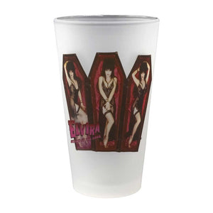 Elvira Crimson Casket Frosted Pint Glass