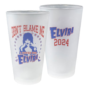 Elvira Dont Blame Me Frosted Pint Glass