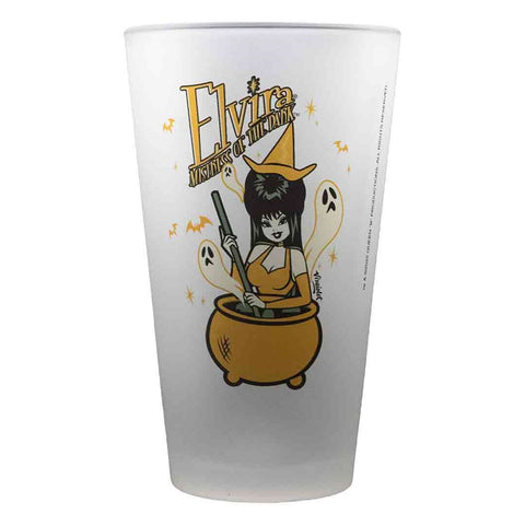 Elvira Vintage Witch Cauldron Frosted Pint Glass