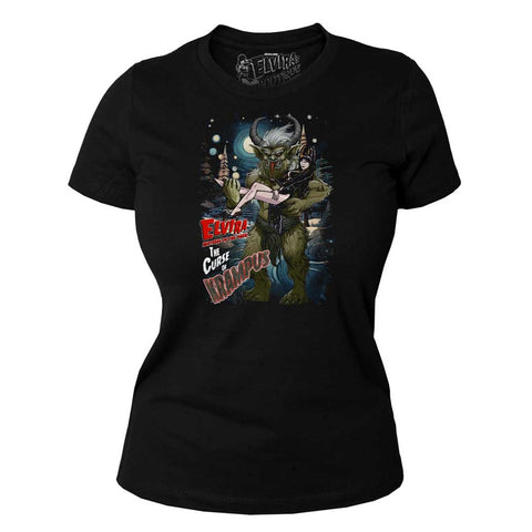 Elvira Curse Of Krampus Black Womens Tee