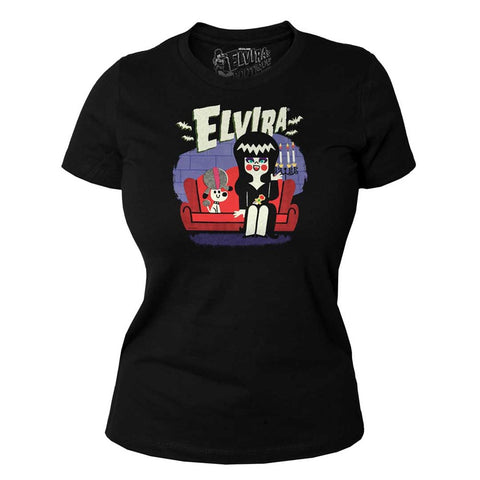 Elvira And Gonk Couch Womens Tee