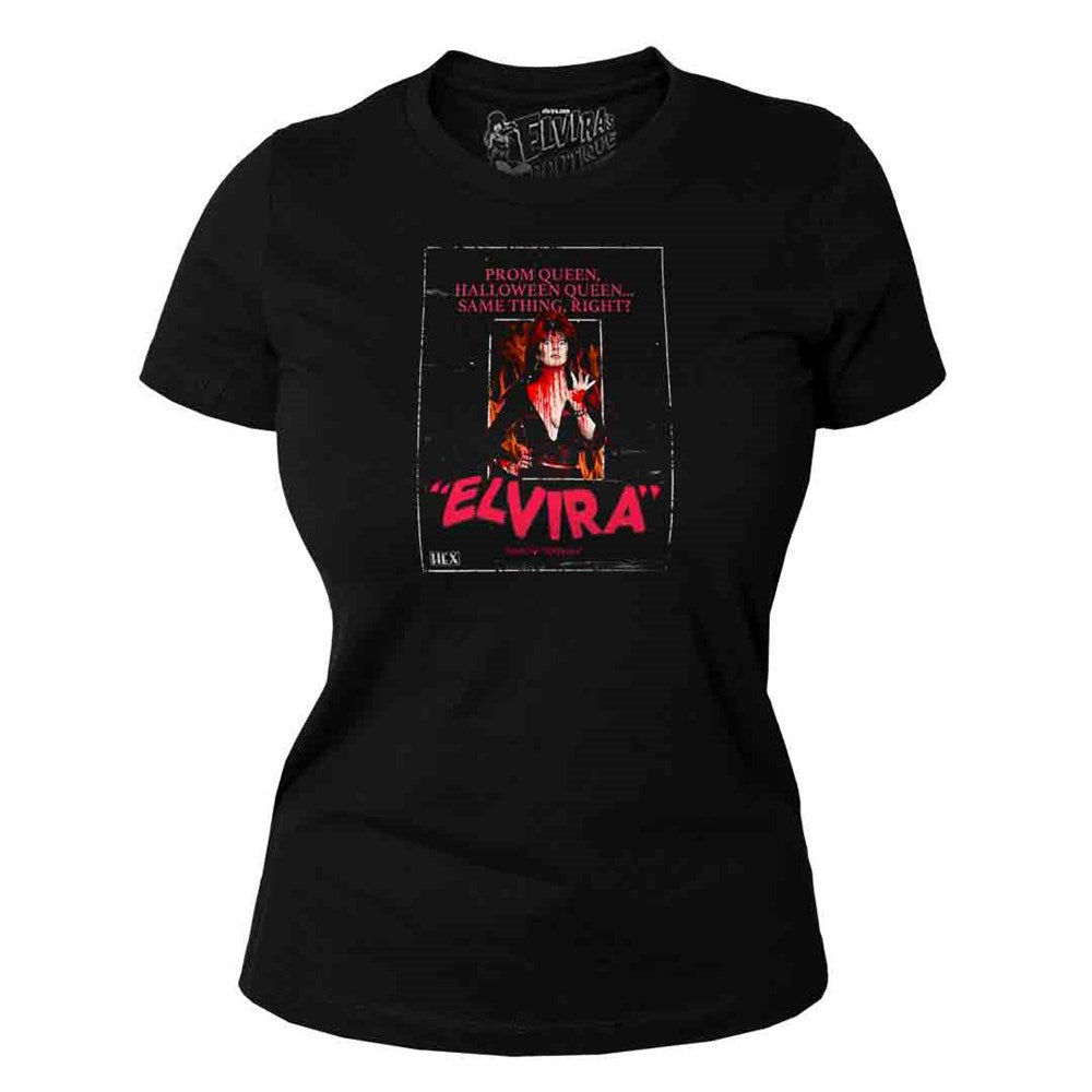 Elvira Prom Queen Black Womens Tee