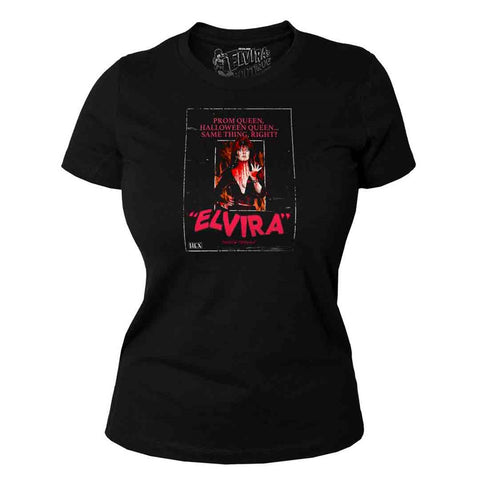 Elvira Prom Queen Black Womens Tee