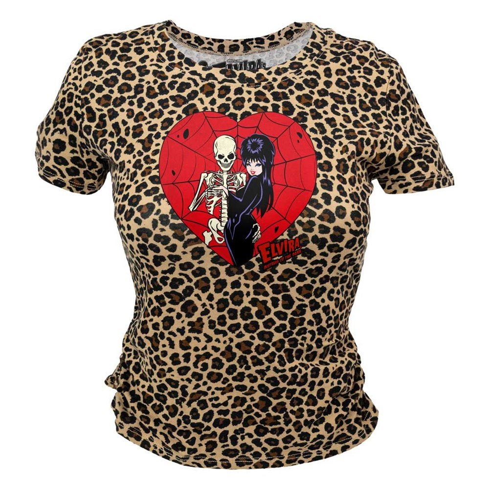 Elvira Viva Til Death Leopard Women's Tee