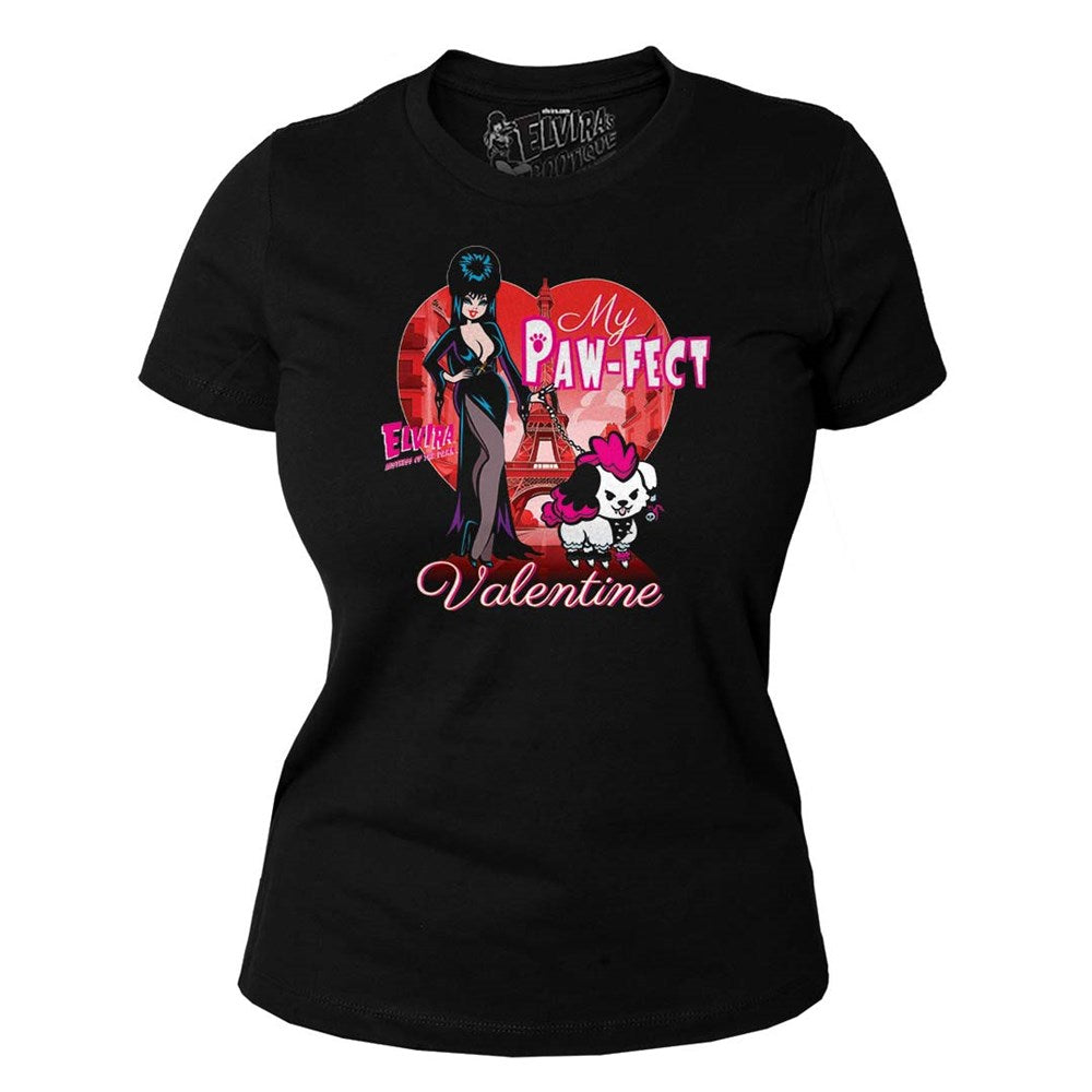 Elvira Pawfect Valentine Womens Tee