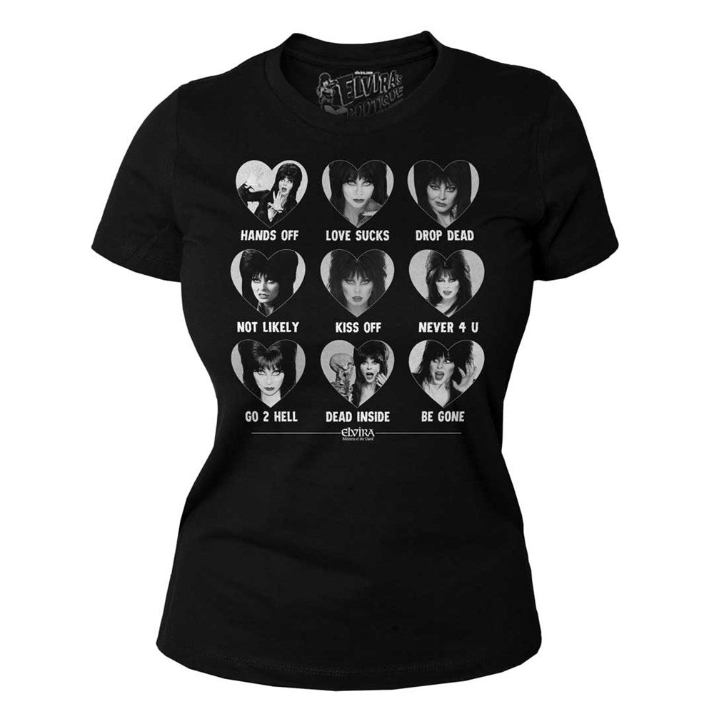 Elvira Wicked Hearts Repeat Womens Tee