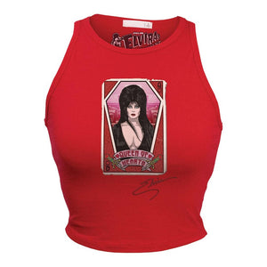 Elvira Queen Of Hearts Red Halter Crop Top