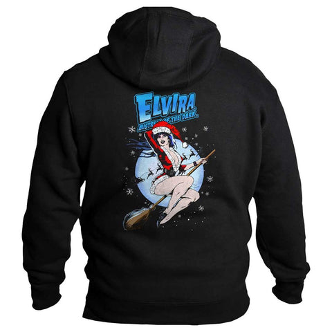 Elvira Xmas Comic Witch Mens Hoodie