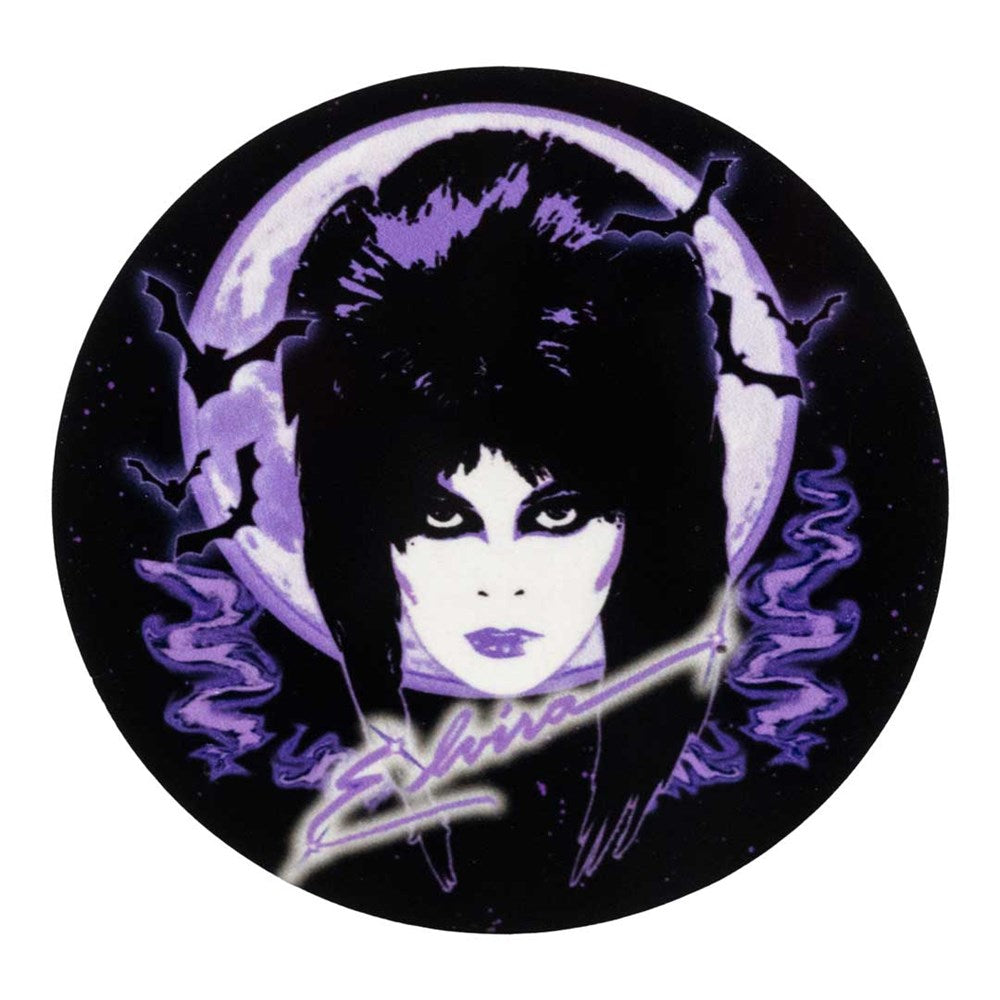Elvira 80s Moon Purple Round Magnet