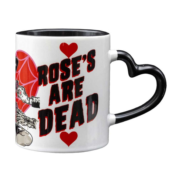 Elvira Roses Are Dead Black Heart Handle Mug