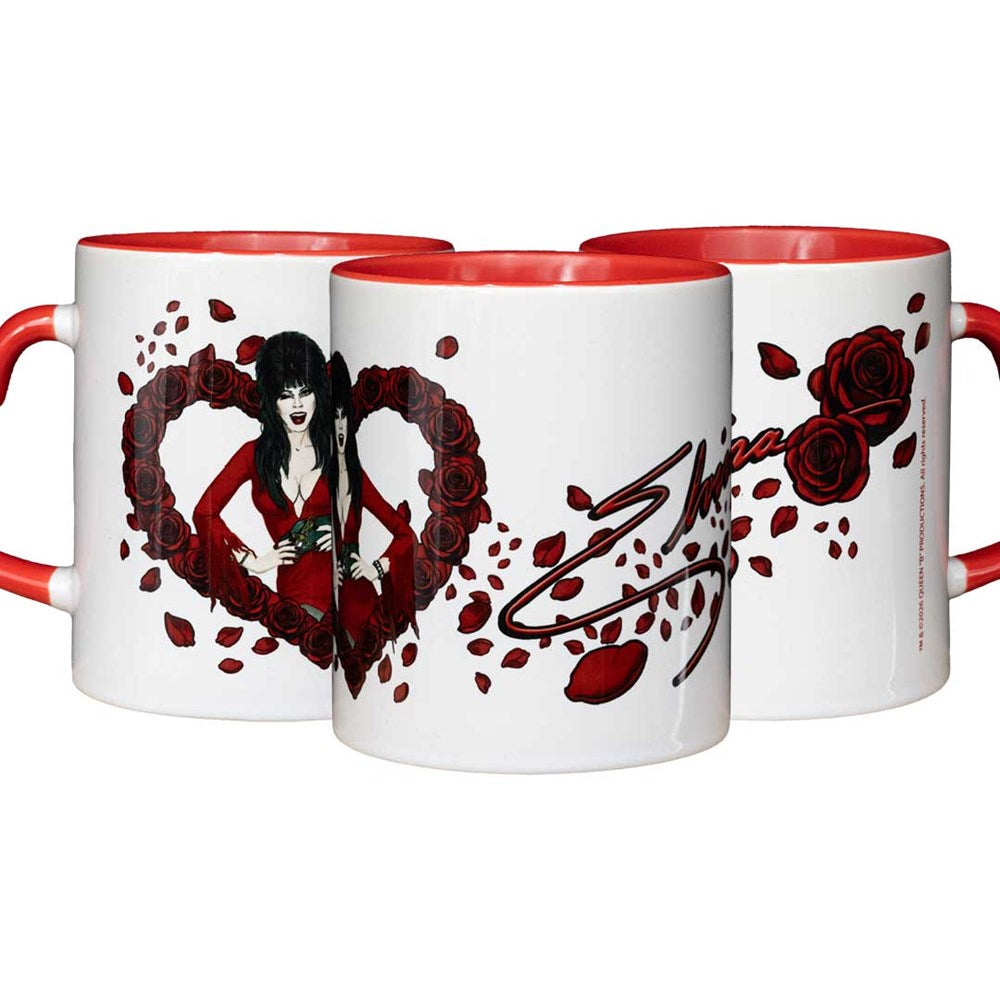 Elvira Red Heart Love Heart Handle Mug