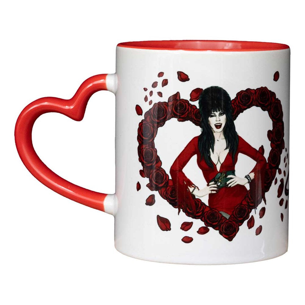 Elvira Red Heart Love Heart Handle Mug