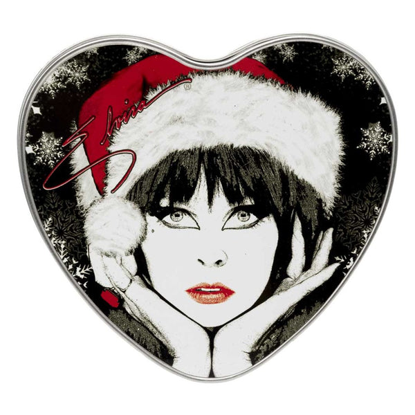 Elvira Santa Face Signature Heart Metal Tin
