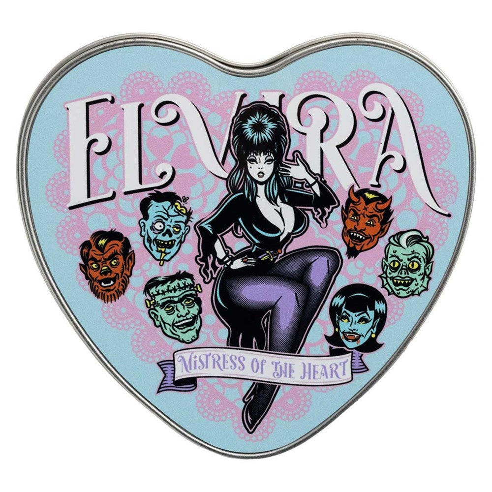 Elvira Mistress Of The Heart Heart Shaped Metal Tin
