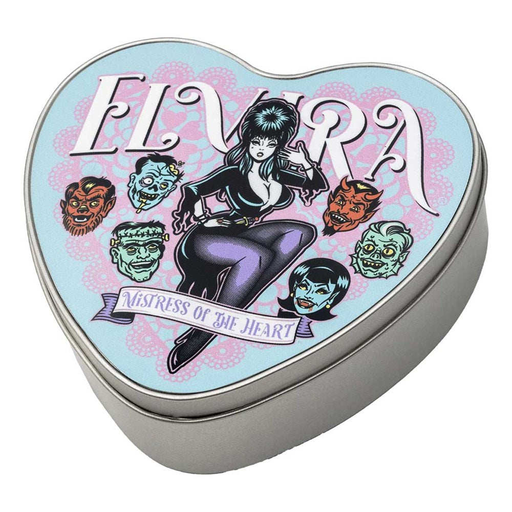 Elvira Mistress Of The Heart Heart Shaped Metal Tin