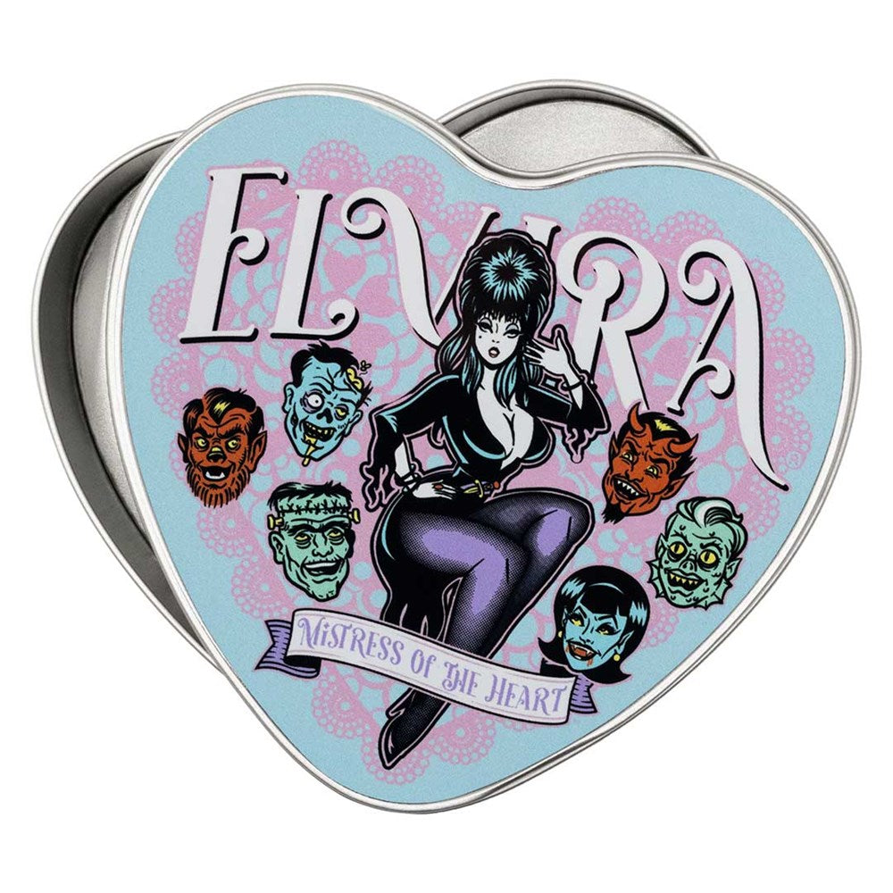 Elvira Mistress Of The Heart Heart Shaped Metal Tin