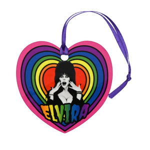 Elvira Rainbow Hypno Heart Ornament