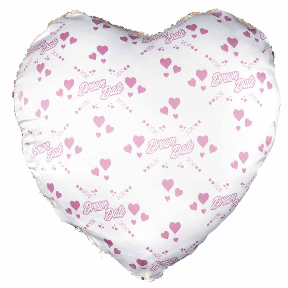 Elvira Dream Date Shaped Champange Sequin Pillow