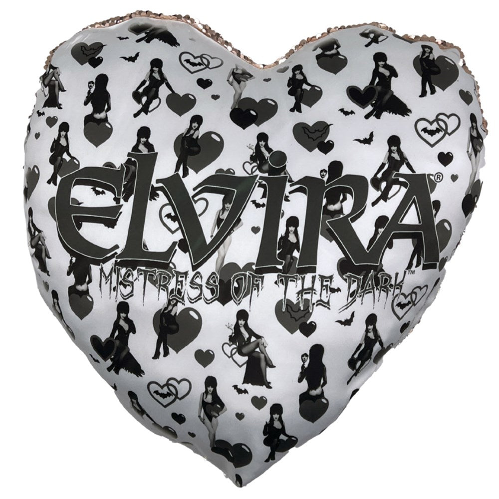 Elvira Shoulder Show Heart Shaped Champagne Sequin Pillow