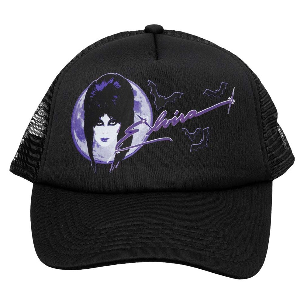 Elvira 80s Moon Purple Black Trucker Hat
