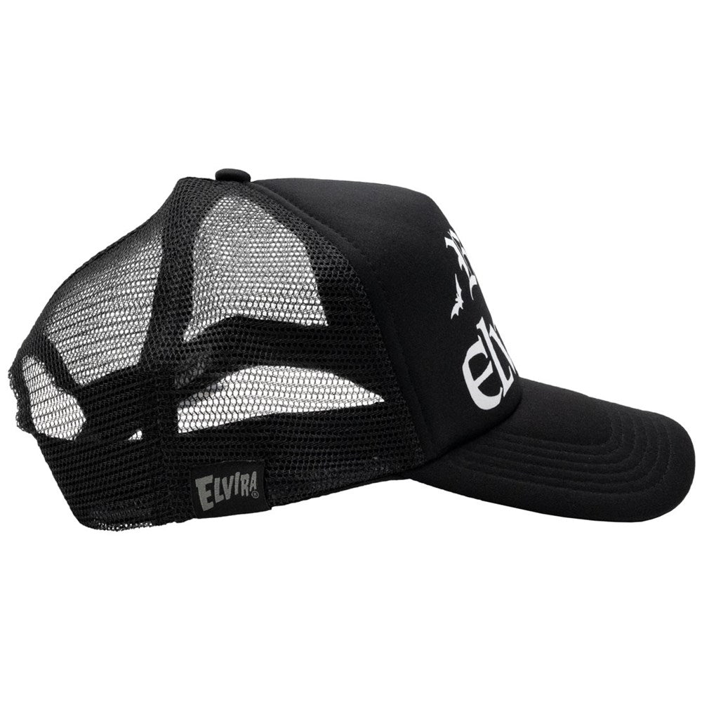 Bitch I'm Elvira Slogan Black Trucker Hat