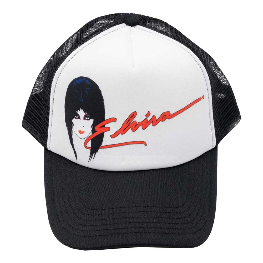 Elvira 80s White Trucker Hat