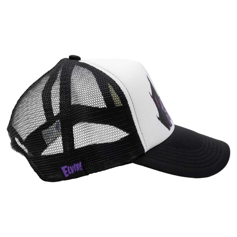 Elvira Princess of Darkness White Trucker Hat