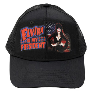 Elvira Is My President Black Trucker Hat