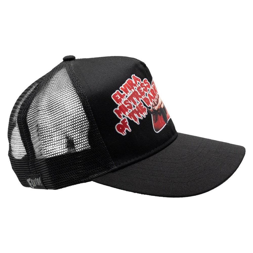 Elvira Rocky Mistress Of The Dark Black Trucker Hat